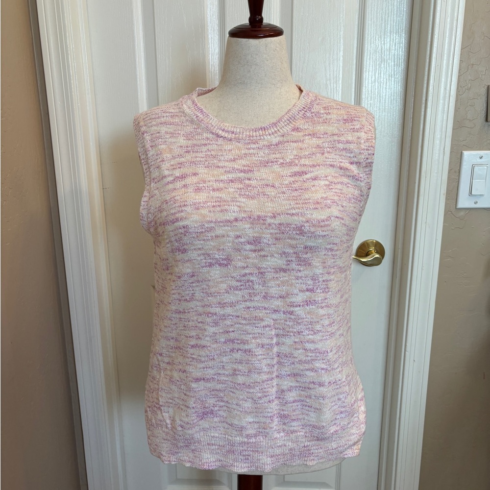 J. Crew Pink and Cream Knit Sleeveless Women’s XL New with Tags Knit Summer - Picture 4 of 9